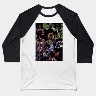 ORIENTAL GARDEN BLACK PAGODA ASIAN ABSTRACT ART POSTER DECO DESIGN Baseball T-Shirt